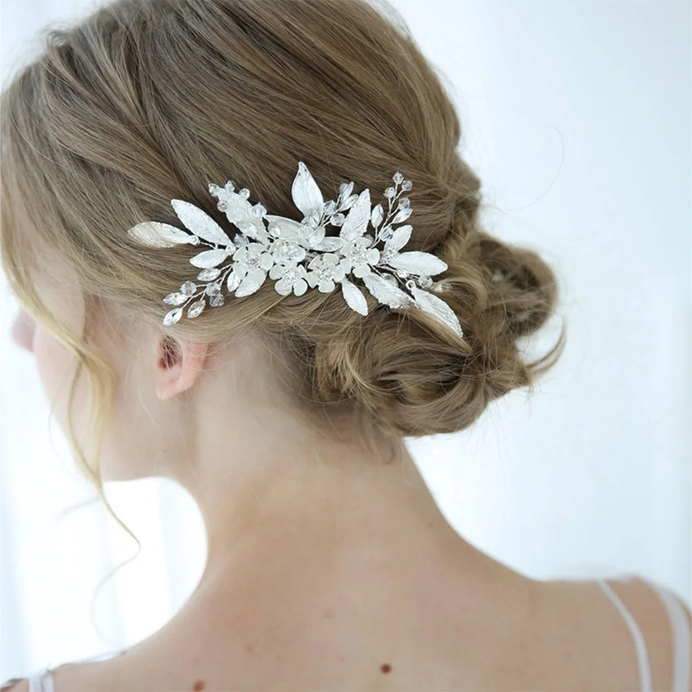 Wedding Hair Comb Bridal Hair Accessories For Women 2024 Hair Jewelry Silver Crystal Head Jewelry Women's Accessories