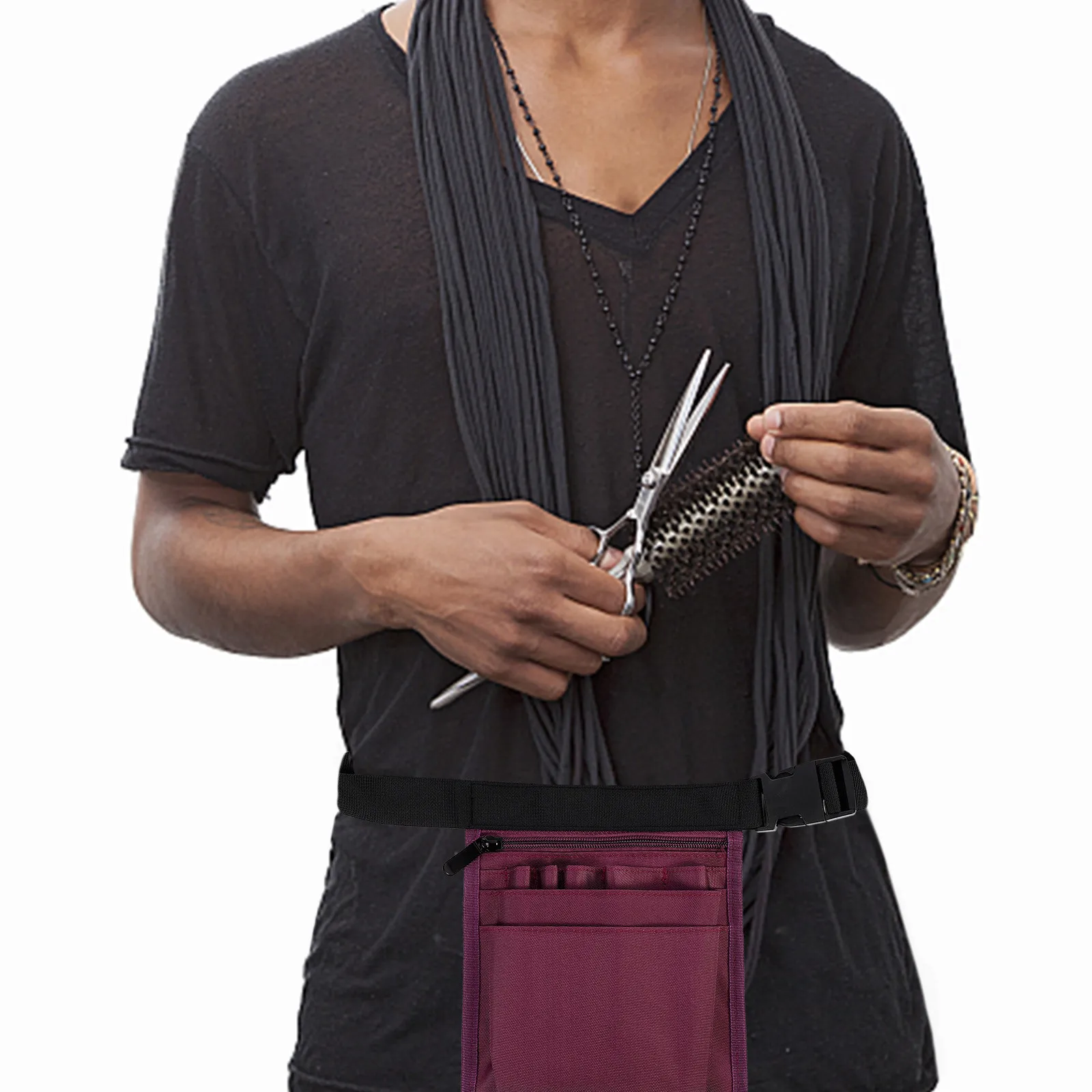 

Поясная сумка для парикмахера, регулируемая, для ножниц, большая вместимость, держатель для парикмахерских инструментов, профессиональный чехол для хранения ножниц