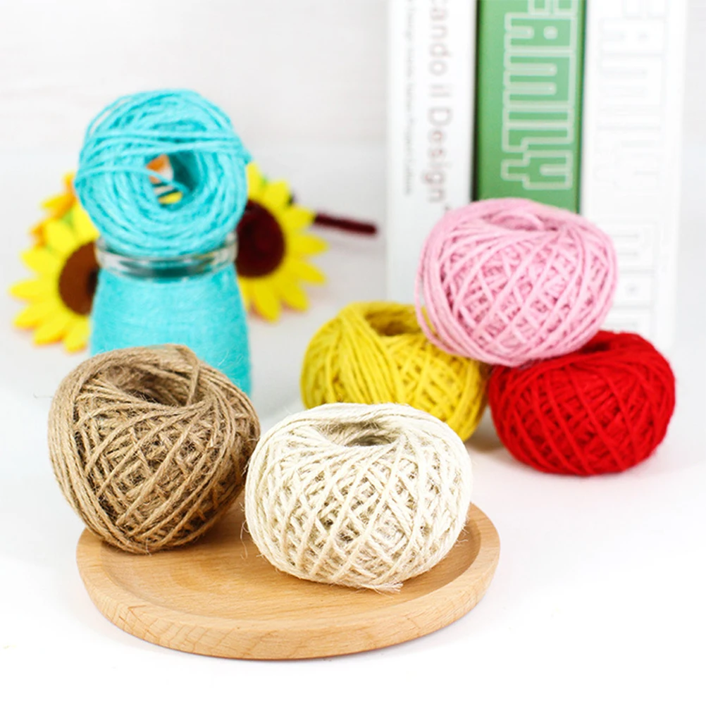 

3 Pcs Christmas Hemp Rope Colored Twine Knitting Cord Jute Thread Gift Wrapping