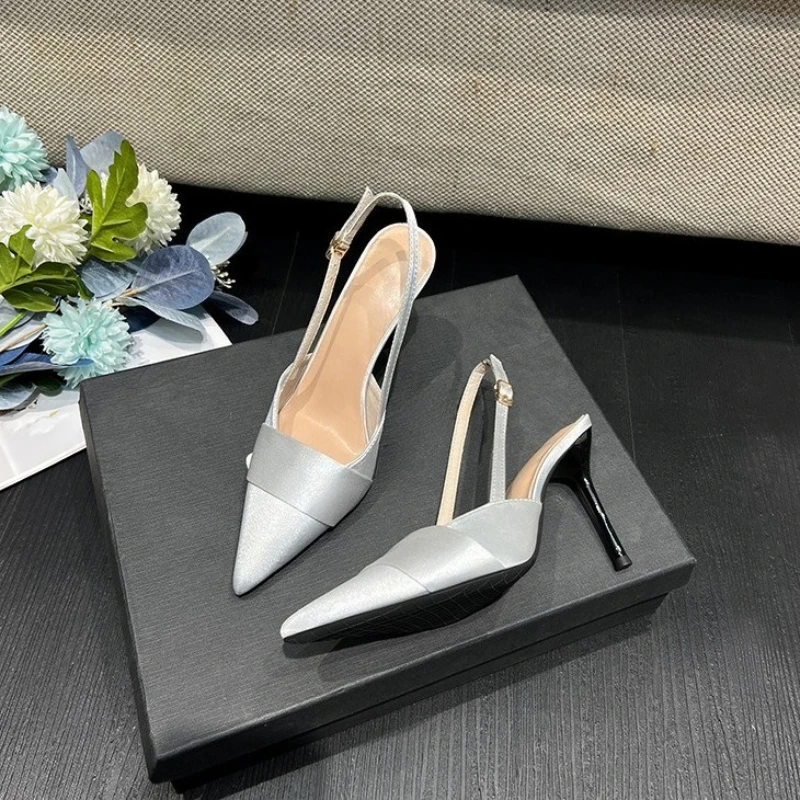 

Французские сандалии на высоком каблуке с сумкой, женские весенне-летние туфли 2024, новые женские туфли на шпильке