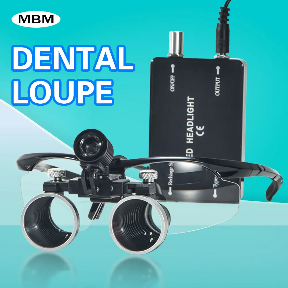 Lupa Dental con faro, lupas dentales ópticas para cirugía, lupa Binocular médica con faro, 2.5X, 3.5X