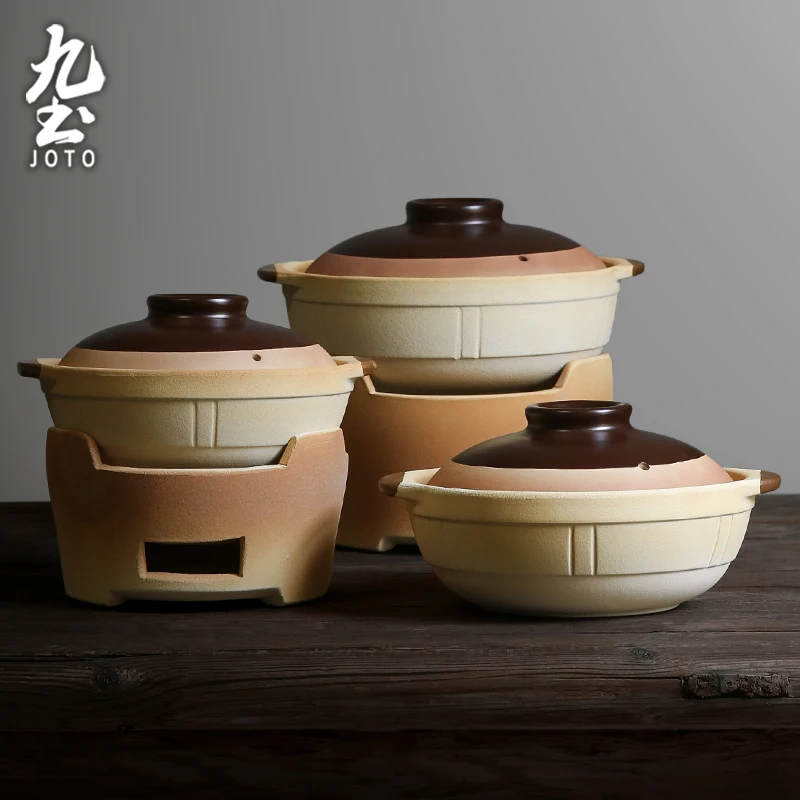

JOTO Non-slip and non-iron design Old Fashioned Clay Casserole Soup Stew CJR0567