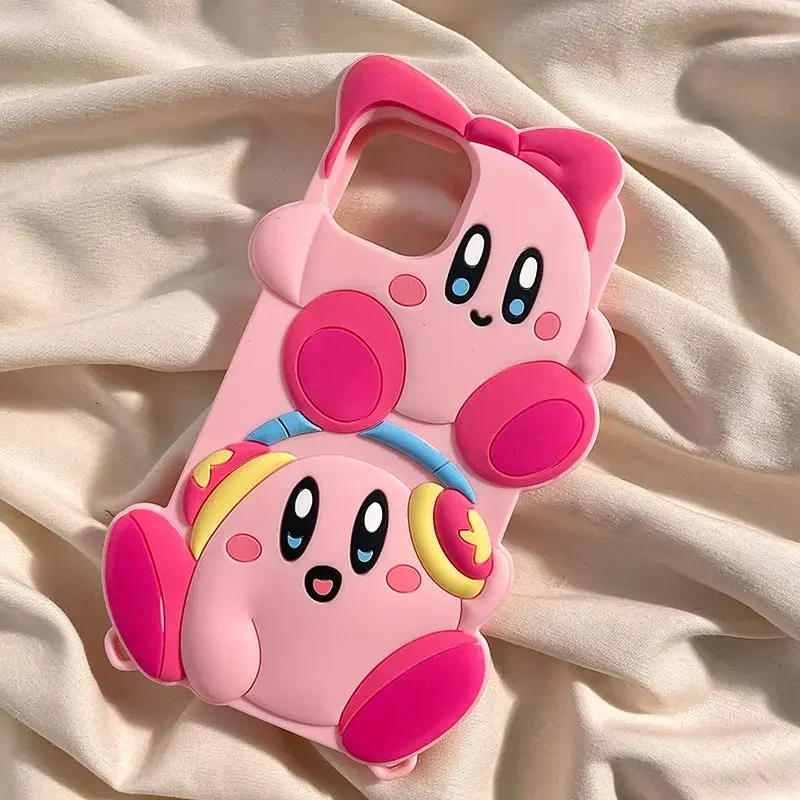 Kirby of the Star Phone Case Bracelet Wristband for IPhone15promax Apple 14 Phone Case 13 Silicone 12 Cartoon 11