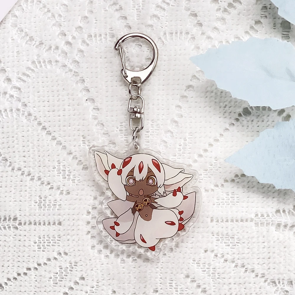 5Pcs Anime Figures Made in Abyss Keychain Acrylic Keyrings Bag Charms Cute Backpack Pendant Funny Prop Decoration Friends Gifts
