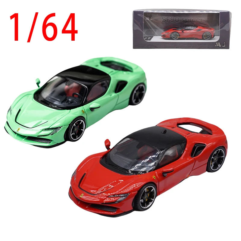 

MJ Cars 1/64 Масштаб Ferrari SF90 Hardtop Модель суперкара Литой под давлением сплав Ferrari SF90 Игрушечная модель автомобиля Коллекция Дисплей Игрушки для мальчиков