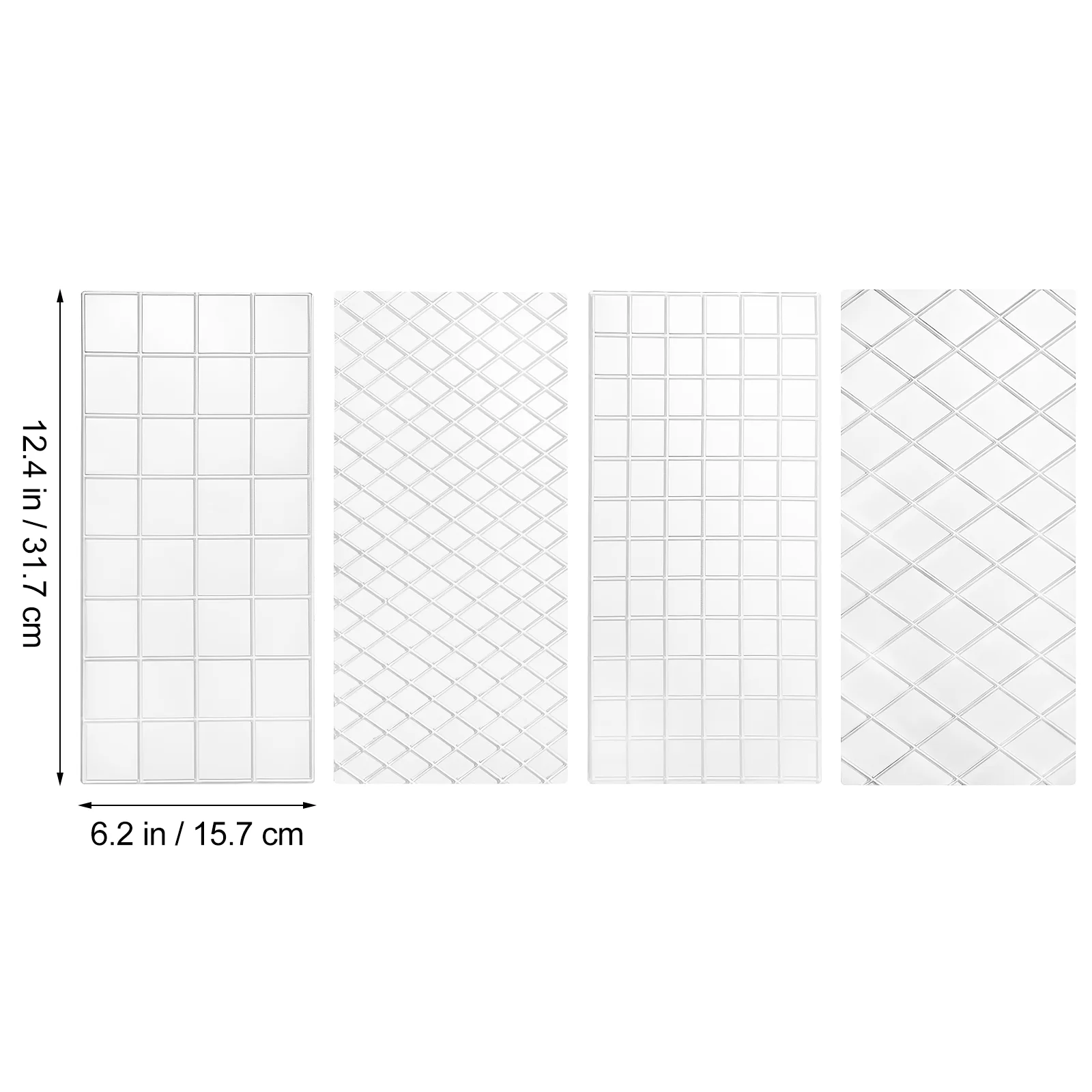 4 Pcs Chocolate Grid Decor Fondant Embossing Tools Stamp Mold Size 1 Waffle Impression Mat Baking Accessories Cake