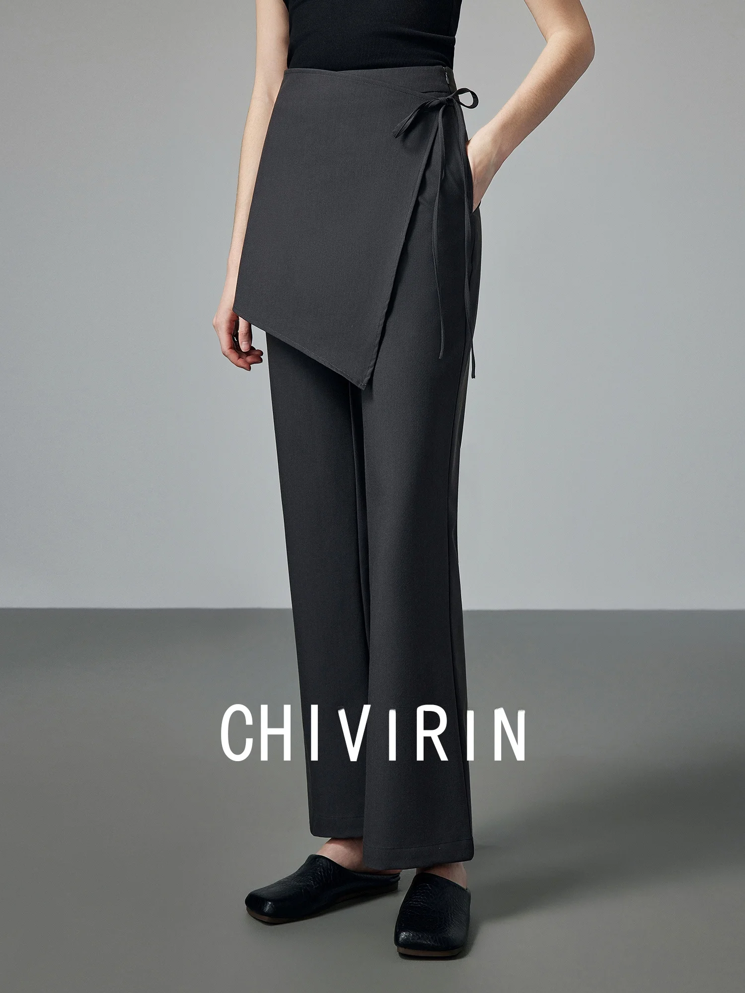 

Женские повседневные брюки Chivirin Dacron с высокой талией и прямым кроем, уникальный дизайн, для работы, из смесового полиэстера и хлопка, летняя новинка