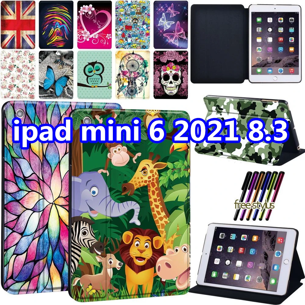 Casing Tablet untuk IPad Mini 6 A2567 A2568 A2569 Funda IPad Mini 6 2021 8.3 "Casing Pola Panas Penutup Pelindung Kulit Ultra Tipis