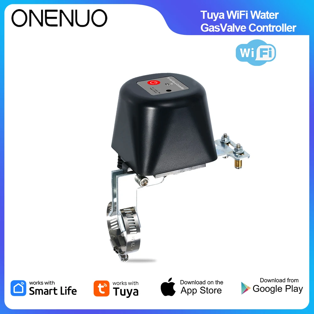 Tuya  WiFi Water Valve Smart Life Remote Monitor Linkage Function Turn On/Off Water APP Alert Notice