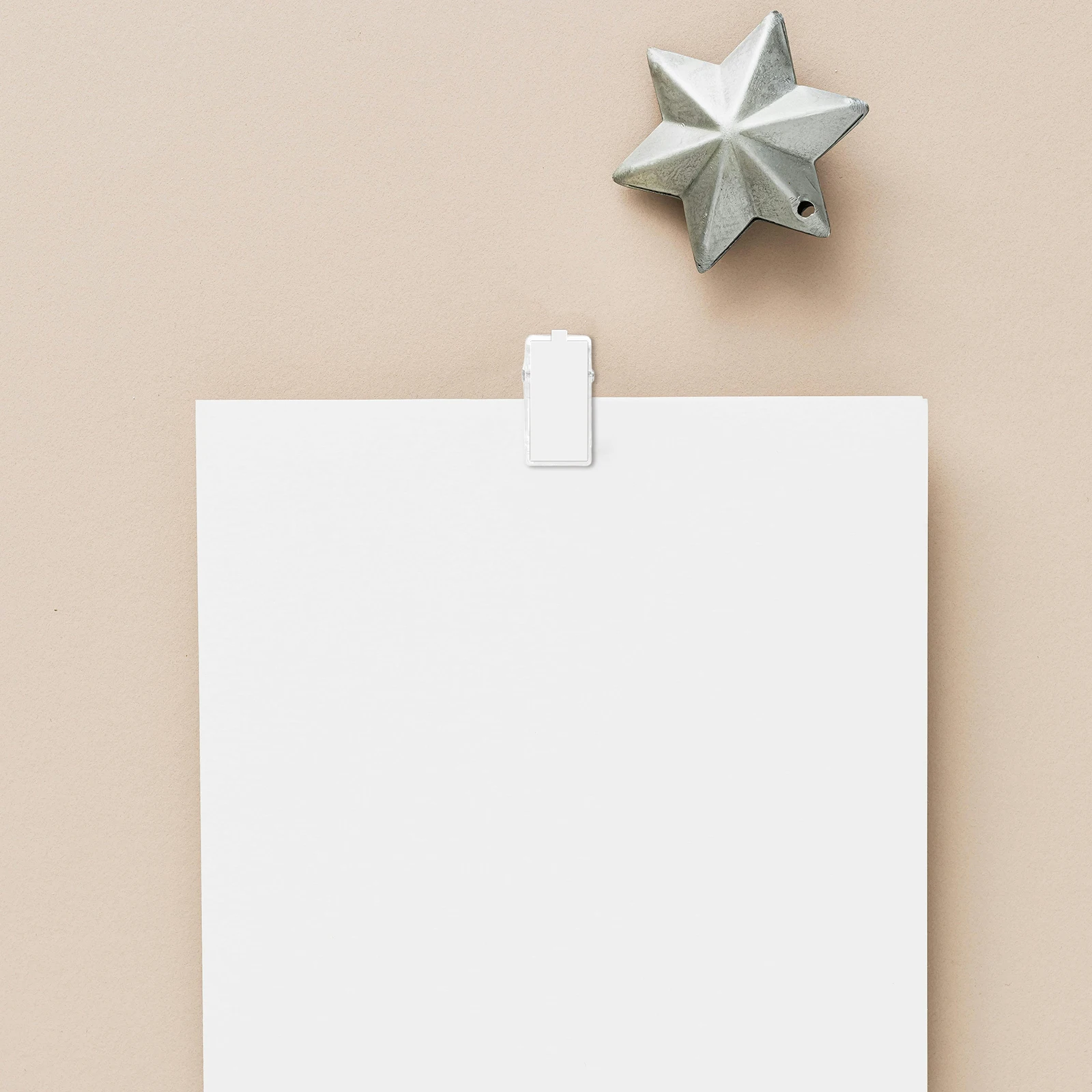 50Pcs Clear Self Adhesive Spring Clips Plastic Sticky Badge Clips Photo Holders Wall Clips