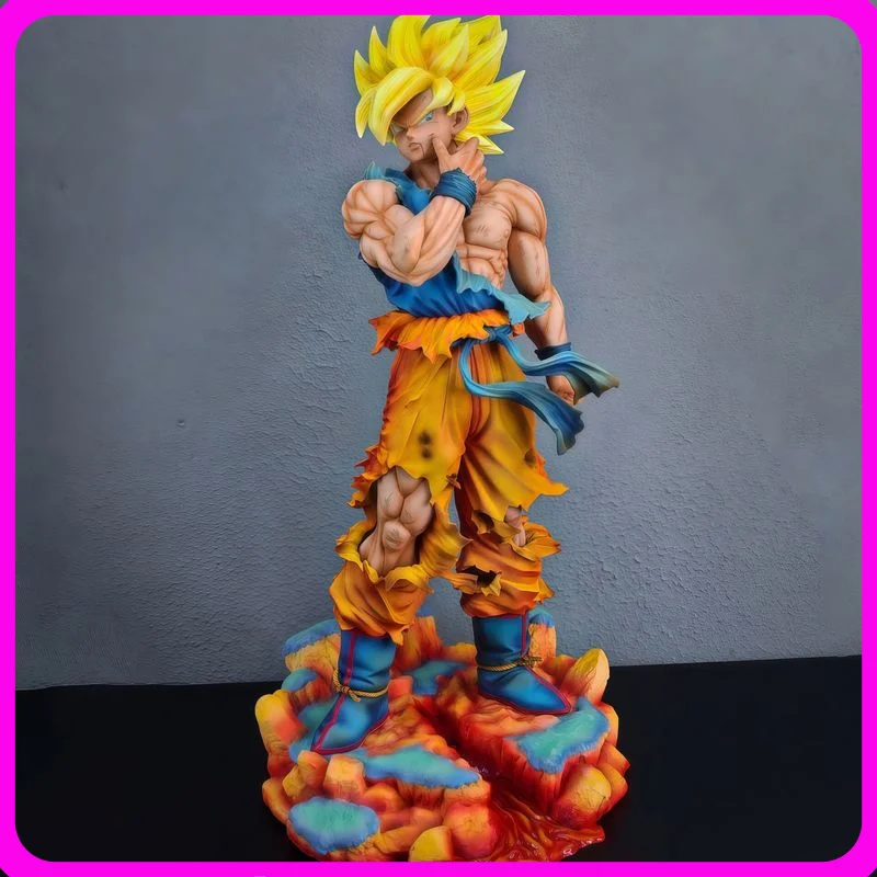

Dragon Ball First Super Saiyan Goku Pinching Cheek Standing Pose Anime Figure Model Statue Collection Desktop Decoration Toy