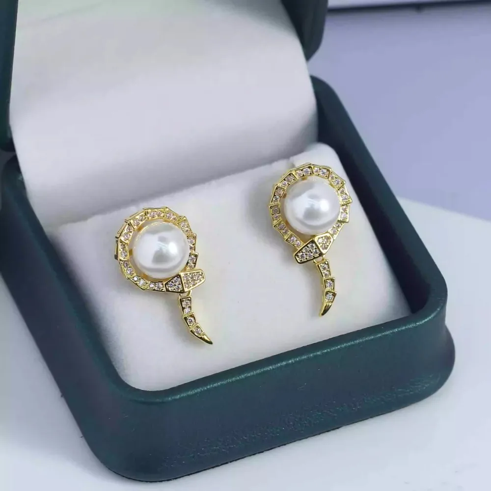 

4PCS S925 Sterling Silver Needle 18K Gold Wrapped Plated Brass Earring Settings Diy Jewelry Pearl Earrings Accessories