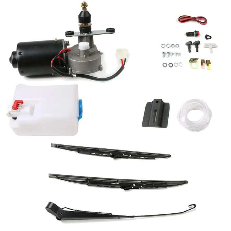 

Reservoir Pump Bottle Electric Windshield Wiper Motor Kit For UTV For Polaris Ranger Honda Washer Jet Wiper