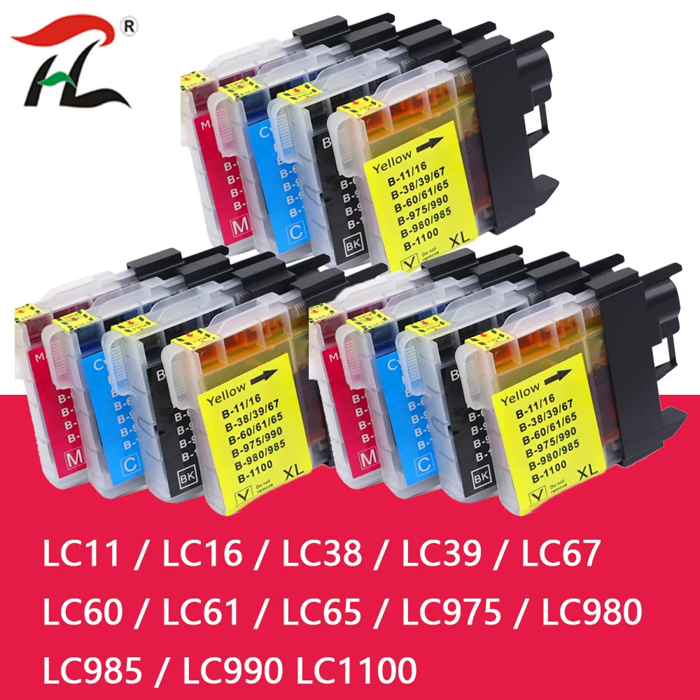 Compatible ink cartridge for brother DCP- J140W/145C/165C/185C/195C/197C for LC38/LC11/LC61/LC63/LC65/LC67/LC980/LC1100/LC990