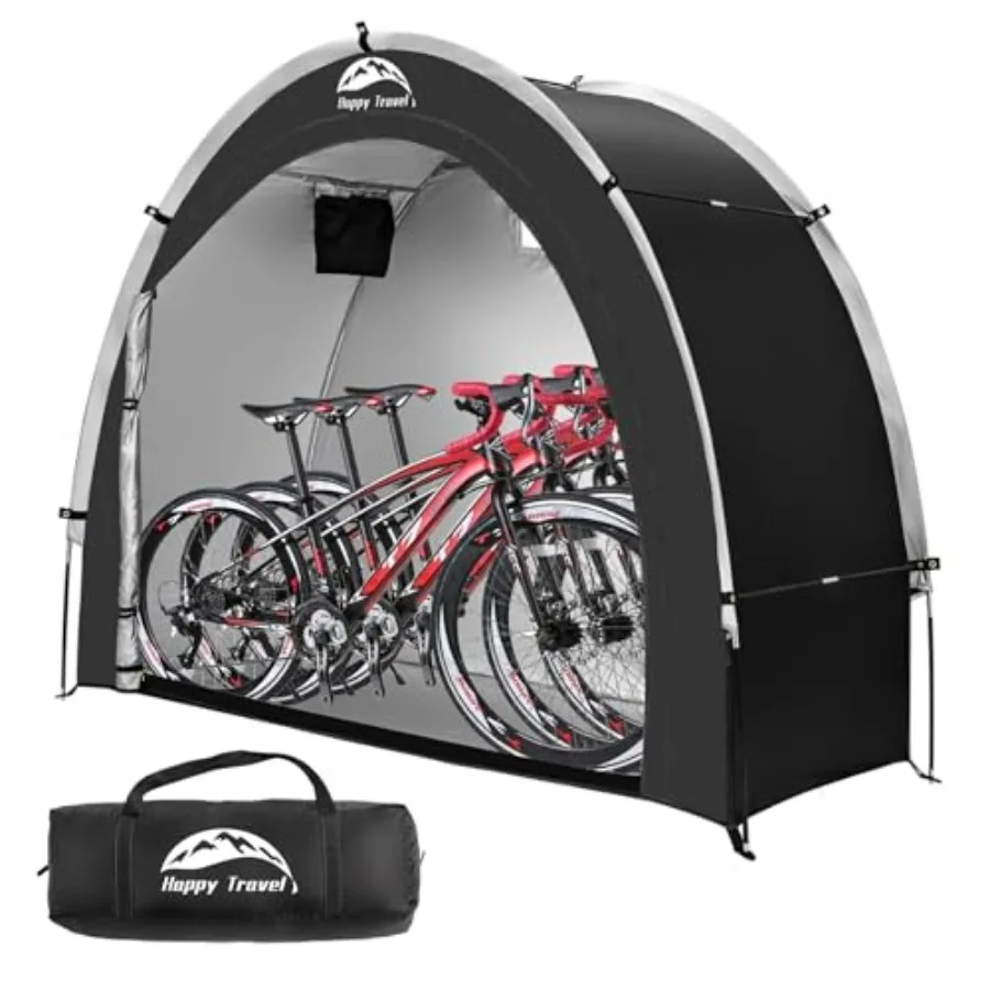 

Bike Storage Shed Tent, Outdoor Portable Bicycle Storage Sheds with 210D Oxford Fabric PU4000 Waterproof for 2/3/4/6/8 Bikes, B