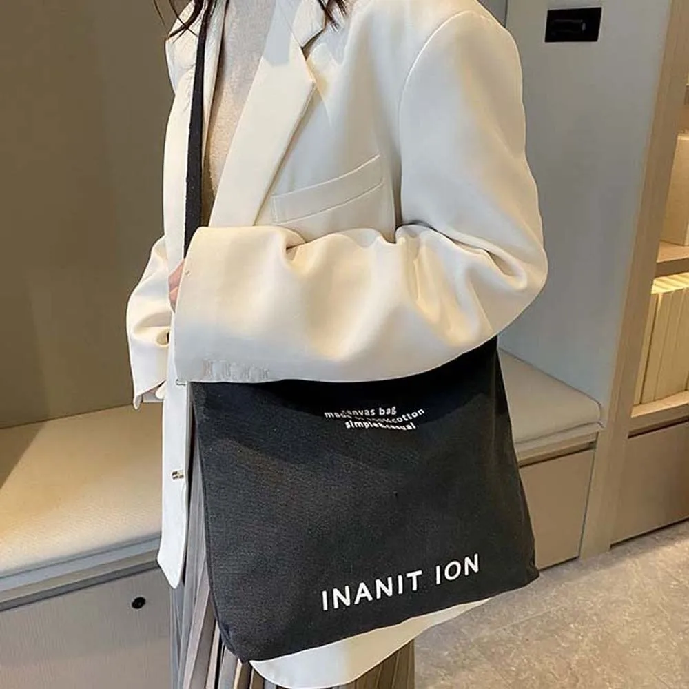 Thickened Fabric Canvas Messenger Bag Heavy-duty Construction Vintage Aesthetic Unisex Crossbody Tote Durable Metal Hardware