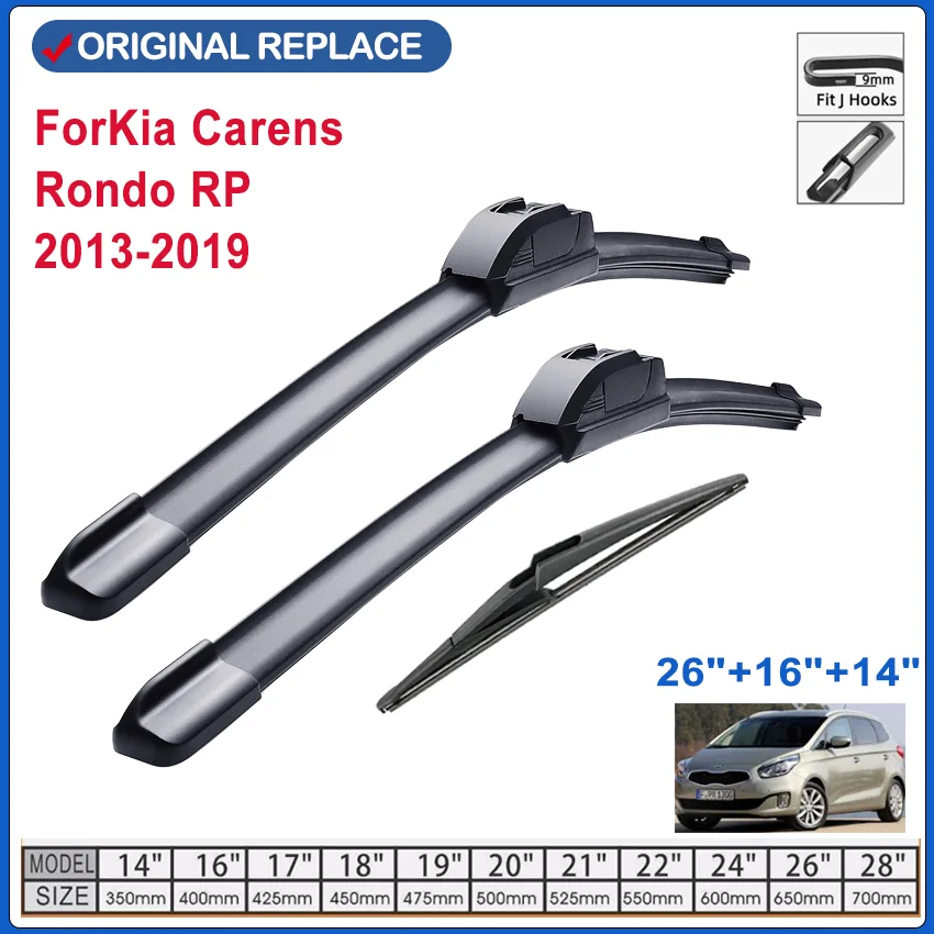 For Kia Carens Rondo RP 2013 2015 2019 Front Rear Wiper Blade Cutter Windshield Window Car Rain Brushes 26