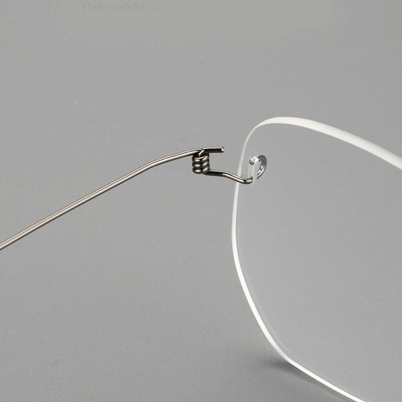 Occhiali da lavoro senza montatura in titanio - Cerniera senza viti, leggera 4,2 g, moda unisex