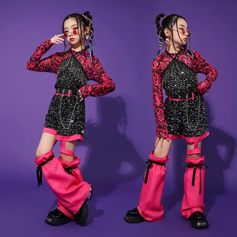 Girls' Jazz Costume Hip-hop Costume Cool Cool Girls' Fashion Costume Hiphop Runway Show