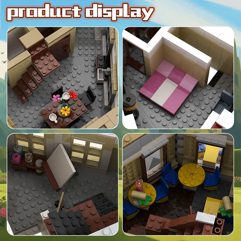 Gobricks MOC Corner Alley Building Blocks Corner Modular building Set Toys For Gift