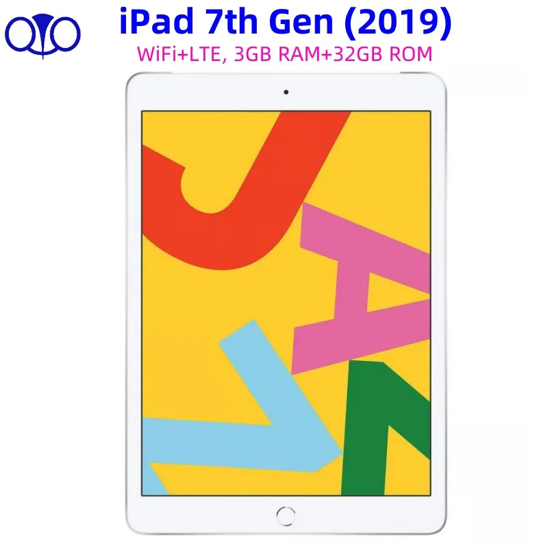 جهاز Apple iPad الأصلي مقاس 10.2 بوصة 2019 iPad 7th Gen WiFi + LTE 32GB 96% جهاز IPS LCD جديد