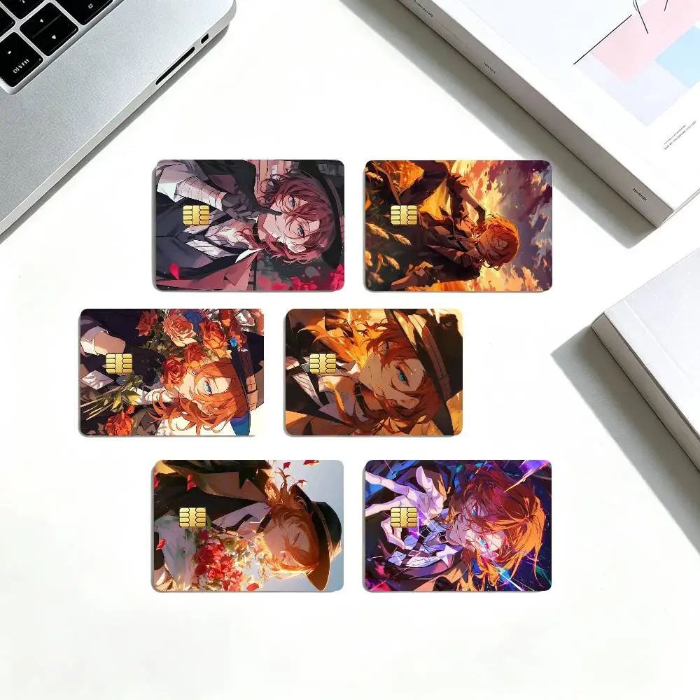 C-Chuya N-Nakahara Bungo Stray Dogs  Credit Card HD Stickers Small Chip Waterproof Sticker Game Card Decal Gift