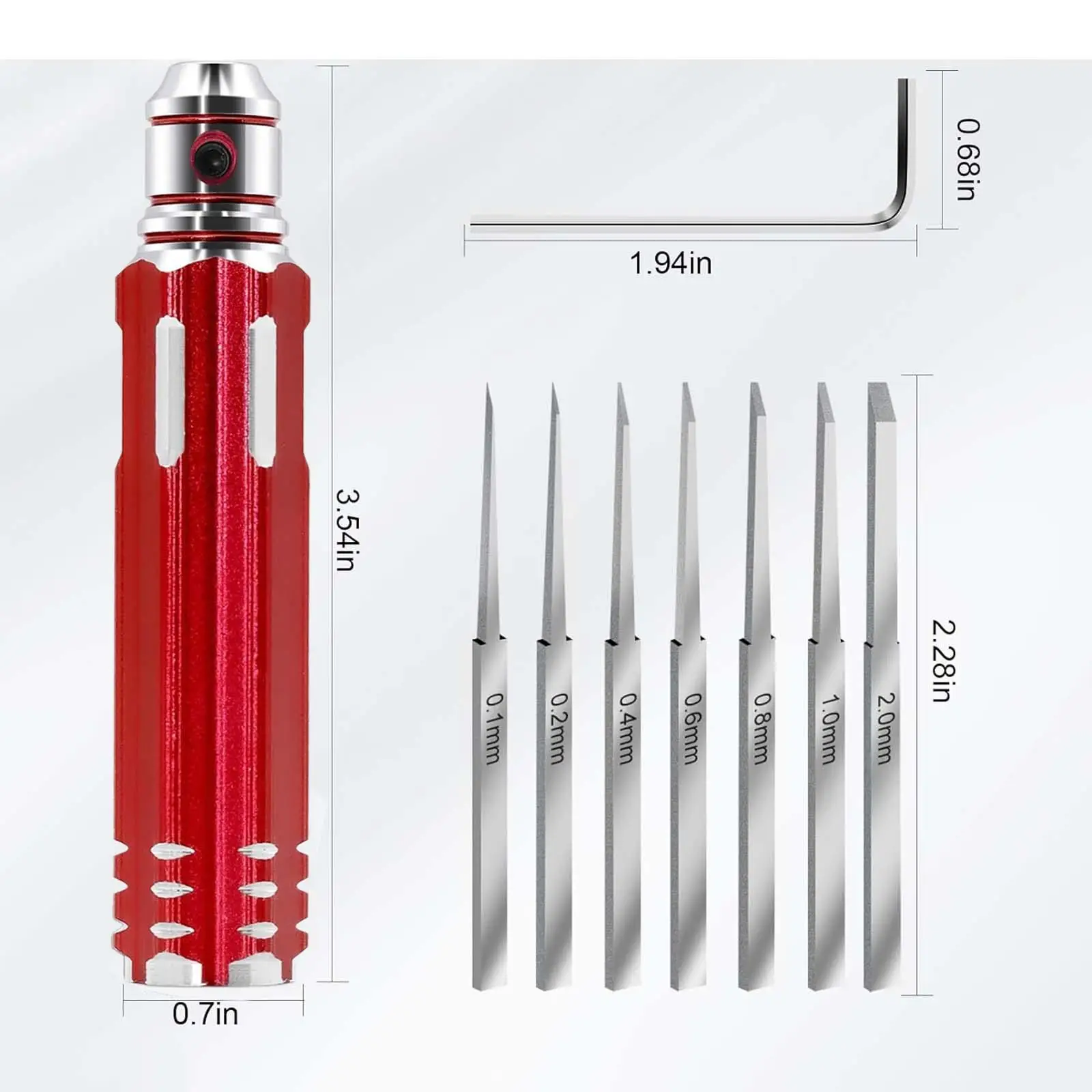 Rzeźbiona linia traserska 7 w 1, rzeźbiona linia traserska z żywicy i ostrze 0,1–2,0 mm, narzędzie do cięcia hobbystycznego