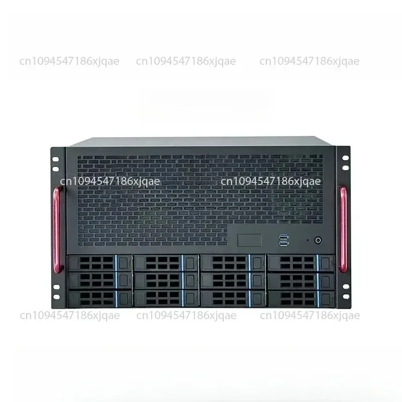 12-bay NAS chassis with ATX motherboard, ATX power supply, 8 full-height slots, and hot-swappable hard driveays.