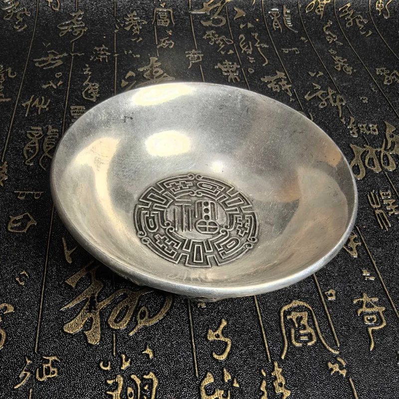 , pure copper, traditional casting, vintage brass patina, San Qing lidded bowl, fortune, prosperity, longevity, happi