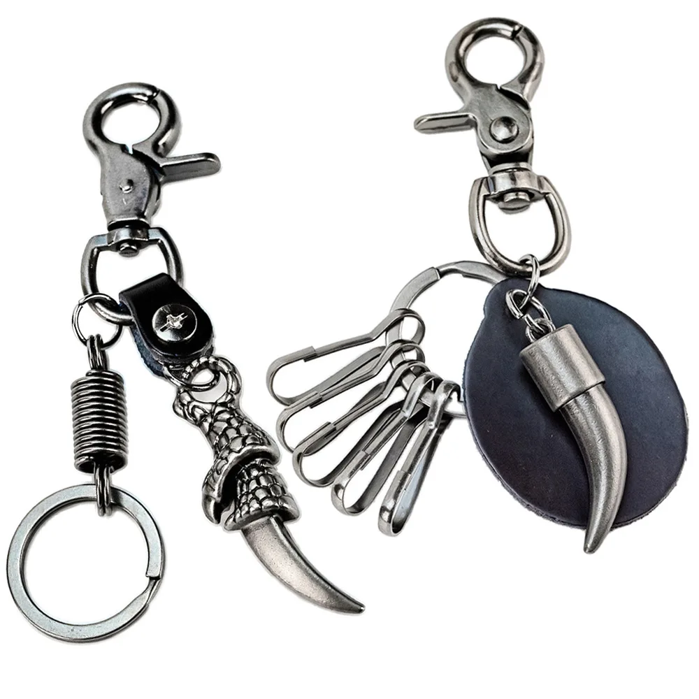 New trendy retro punk dragon claw keychain pendant for street rock, alloy eagle claw cultural creation for men's waist accessory