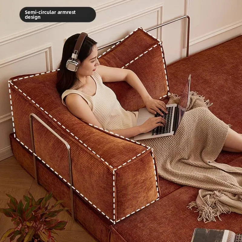 Small Apartment Sofa BedCream Style Bedroom Foldable Living Room Fabric Sofa design boneless sofá de compresión home furniture view 3