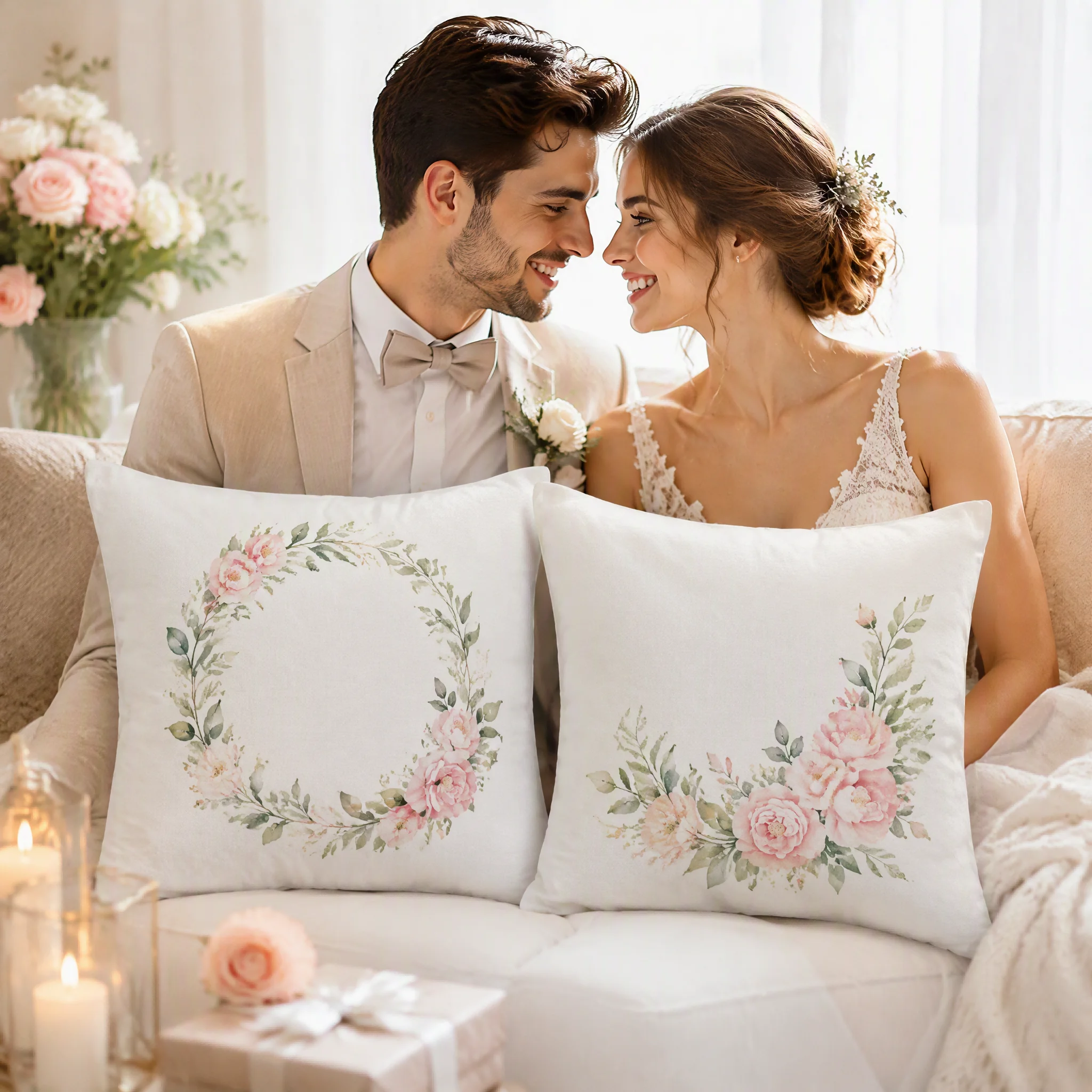 Custom Wedding Pillow Cover Personalized Couple Names Date Cushion Cover Romantic Gift Engagement Anniversary Home Decor Pillowc