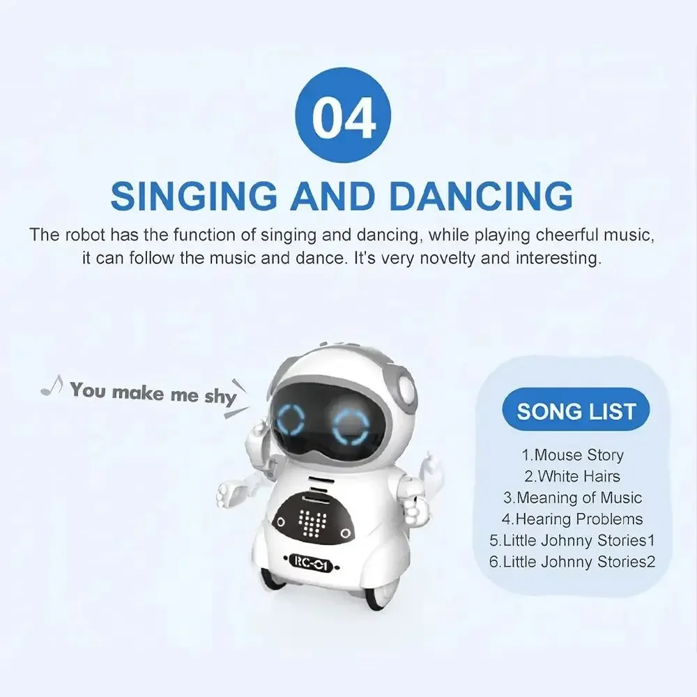 Kids' Voice-Activated Pocket Robot - Smart Companion Toy with Singing, Dancing & Storytelling