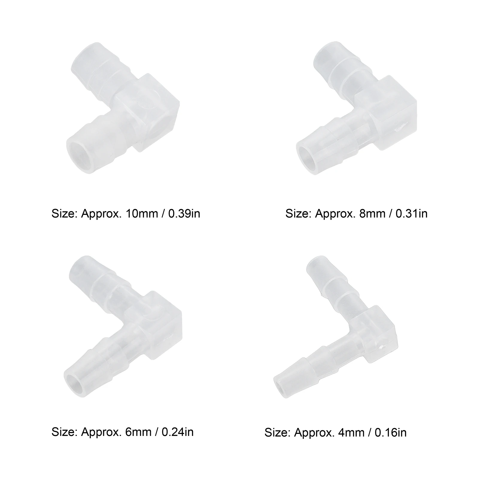 10Pcs Elbow Hose Barb Plastic Fitting 90 Degree Equal Barbed Joint Adapter L Shape for Aquarium Adapter