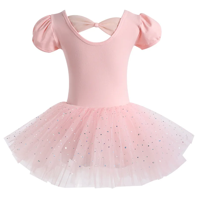 جديد الجلد ودية مريحة للأطفال الباليه Dancewear الفتيات الربيع/الصيف قصيرة الأكمام ممارسة أعلى ملابس رقص الصينية