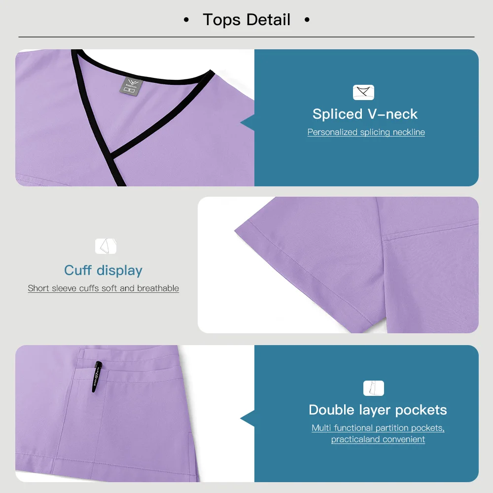 ニアヒン歯科看護師ユニフォーム手術着トップ+パンツスーツ美容サロンSPAユニフォーム医療看護スクラブセット女性卸売