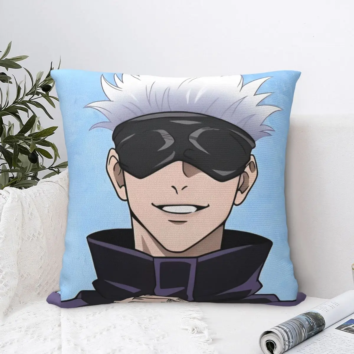 Anime Jujutsu Kaisen Pillow Cases Satoru Gojo Cushion Cover Creative Decor Throw Pillow Case Cover for Bed 45*45cm