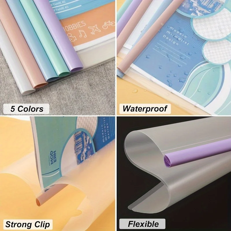 10pcs A4 Size Clear Report Covers with Sliding Bars - PVC Presentation File Folders,Ideal for Business & Office Use