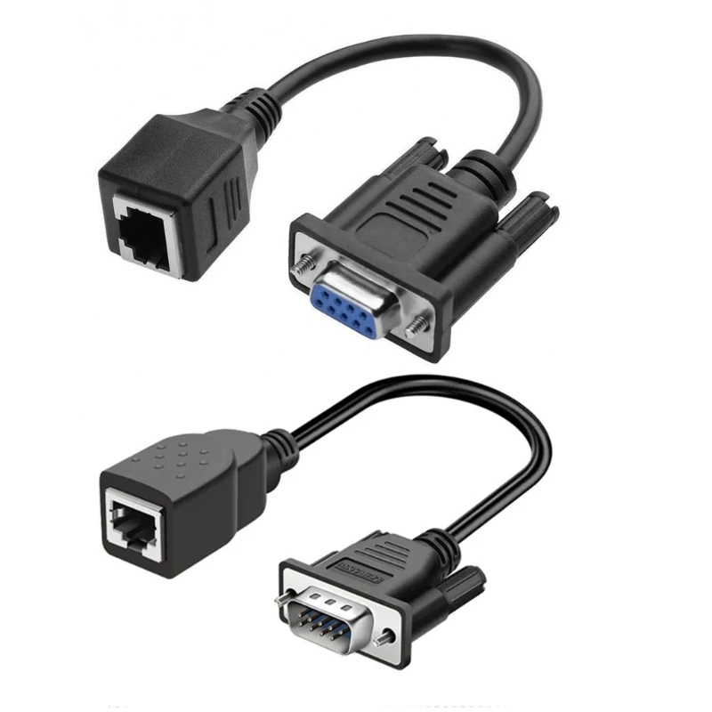 Flexible DB9 9-Pin Serials Port Female/Male to RJ45 Cable DB9 to RJ45 Adapter Cable Different Devices with Ease Dropship