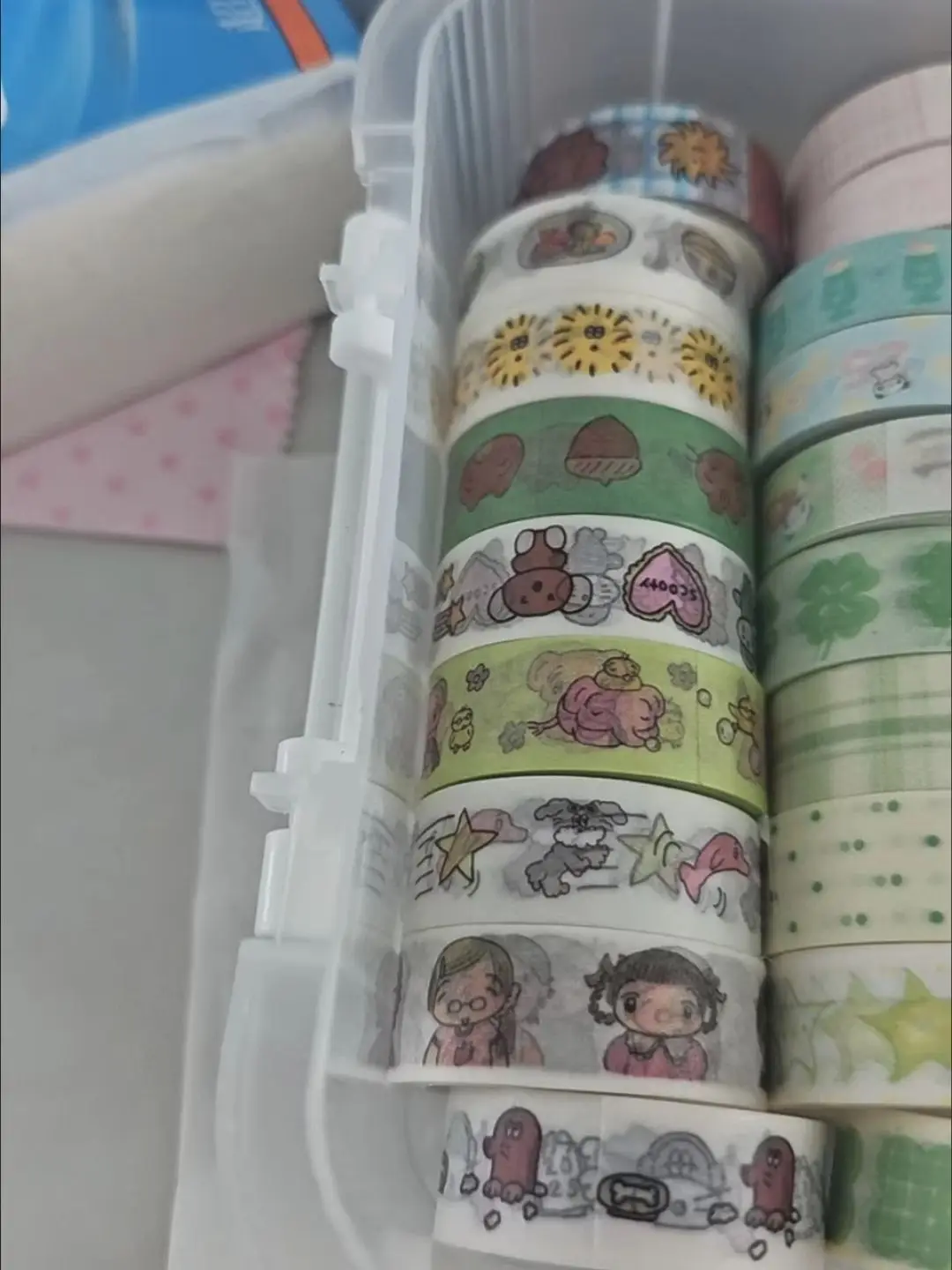 

1.5cm*5M Ins Style Cartoon Character Abstract Hand-Painted Washi Tape Decorative Journal DIY Craft Tape