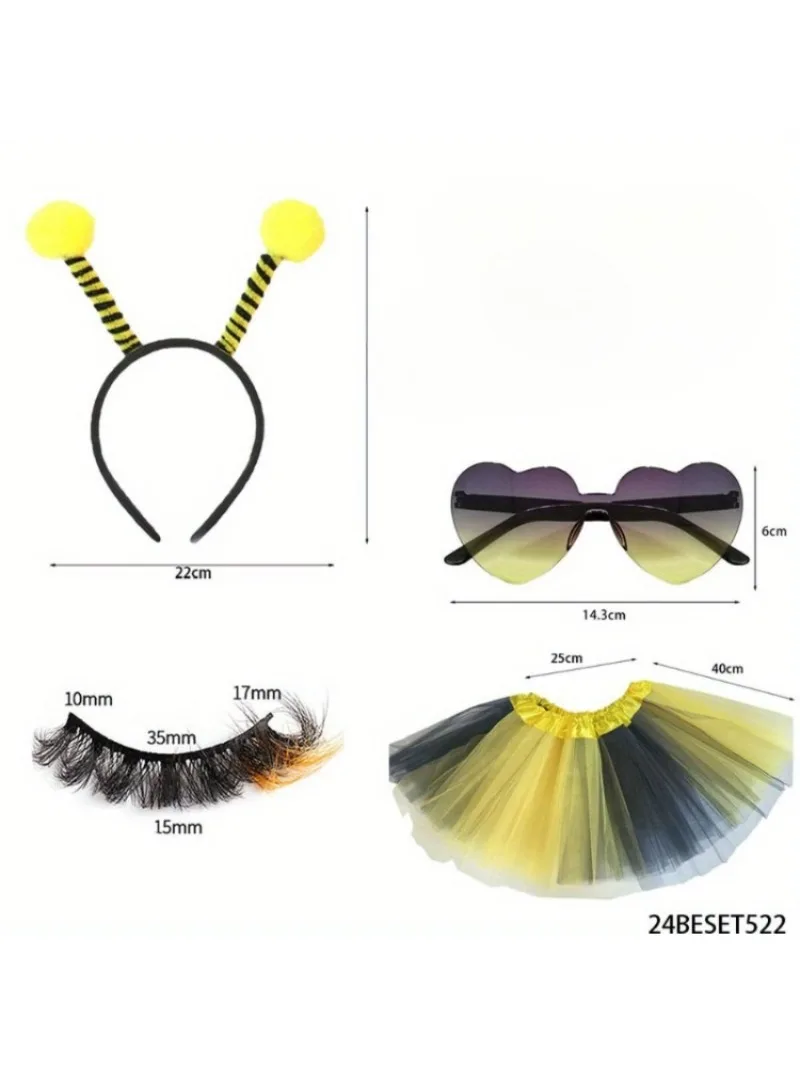 

Bee Tutu Costume Sets Bee Bopper Antenna Headband and Sunglasses for Halloween Bumble Bee Birthday Themed Party Costume