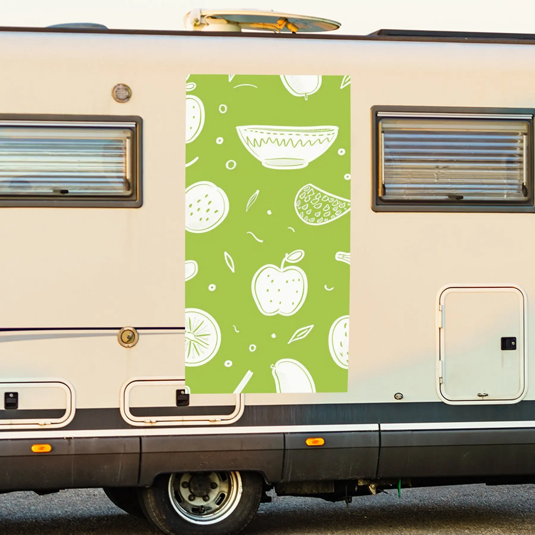 

Симпатичная автомобильная наклейка с фруктовой посудой, виниловая наклейка на сторону моторики дома, водонепроницаемая самоклеящаяся виниловая наклейка на сторону