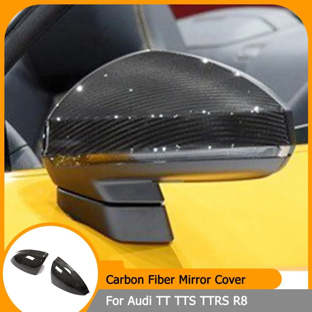 

Carbon Fiber Rearview Mirror Covers Caps for Audi TT TTS TTRS 2016-2020 R8 2016-2019 Add On Side Mirror Covers Without Assist