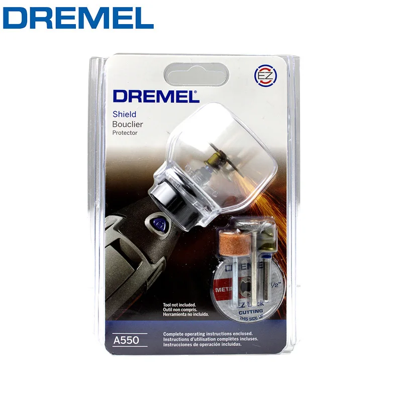 Dremel A550 Rotary Tool Shield Attachment Kit With 4 Accessories Electric Grinder Cover Metal Polishing Cutting Wheel Protector