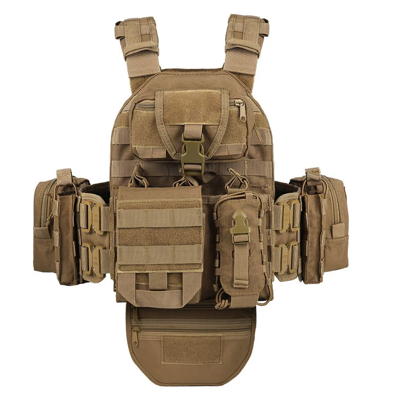 YAKEDA Quick Release Chaleco Tactical Plate Carrier Molle Crotch Protection Tactical Vest 1000D polyester