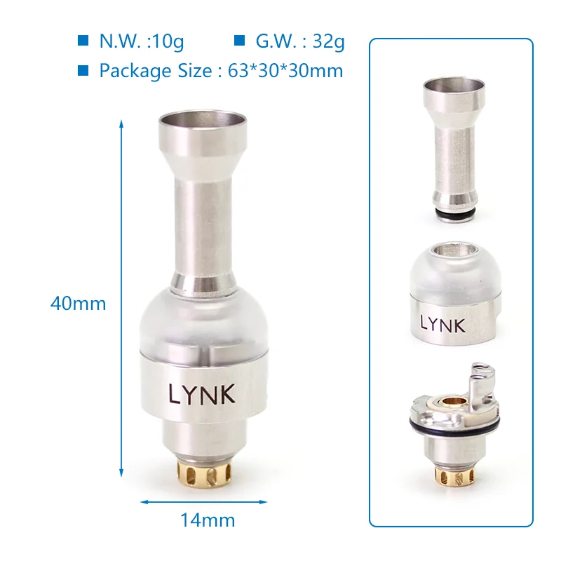 SXK Phong Cách LYNK Eden RBA Vapeshell Cầu Xe Tăng Cho BB Mod Đồng Phôi Hộp 1.2Mm/2Mm/2.5Mm/3Mm/3.5Mm/4Mm Không Chân Vs MOBB V2 RBA