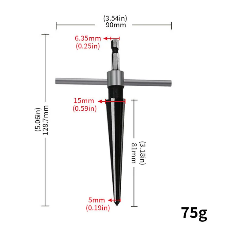 5-16mm 3-13mm Taper Reamer Hand Hold Metal Reamer 6 Fluted Chamfer Handheld Reamer For Wood Metal Plastic Drilling Tool