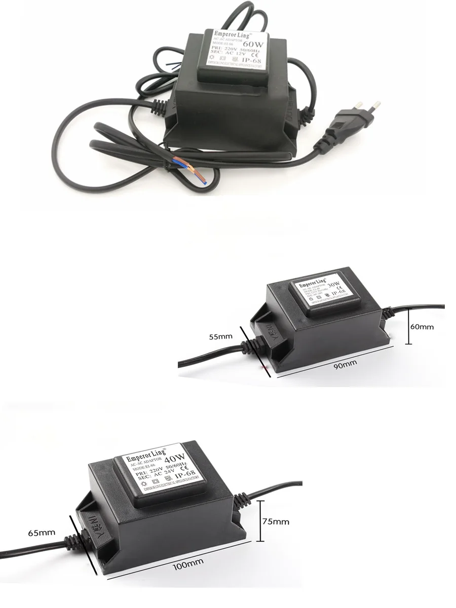 Electronic transformer AC12V AC24V waterproof IP68