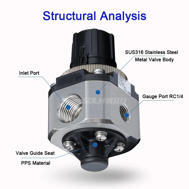 NEW Type SRH Series Pressure Reducing Valve SRH4100-04 4110 4010 3100 SRH Stainless Steel Sanitary Pressure Reducing Valve