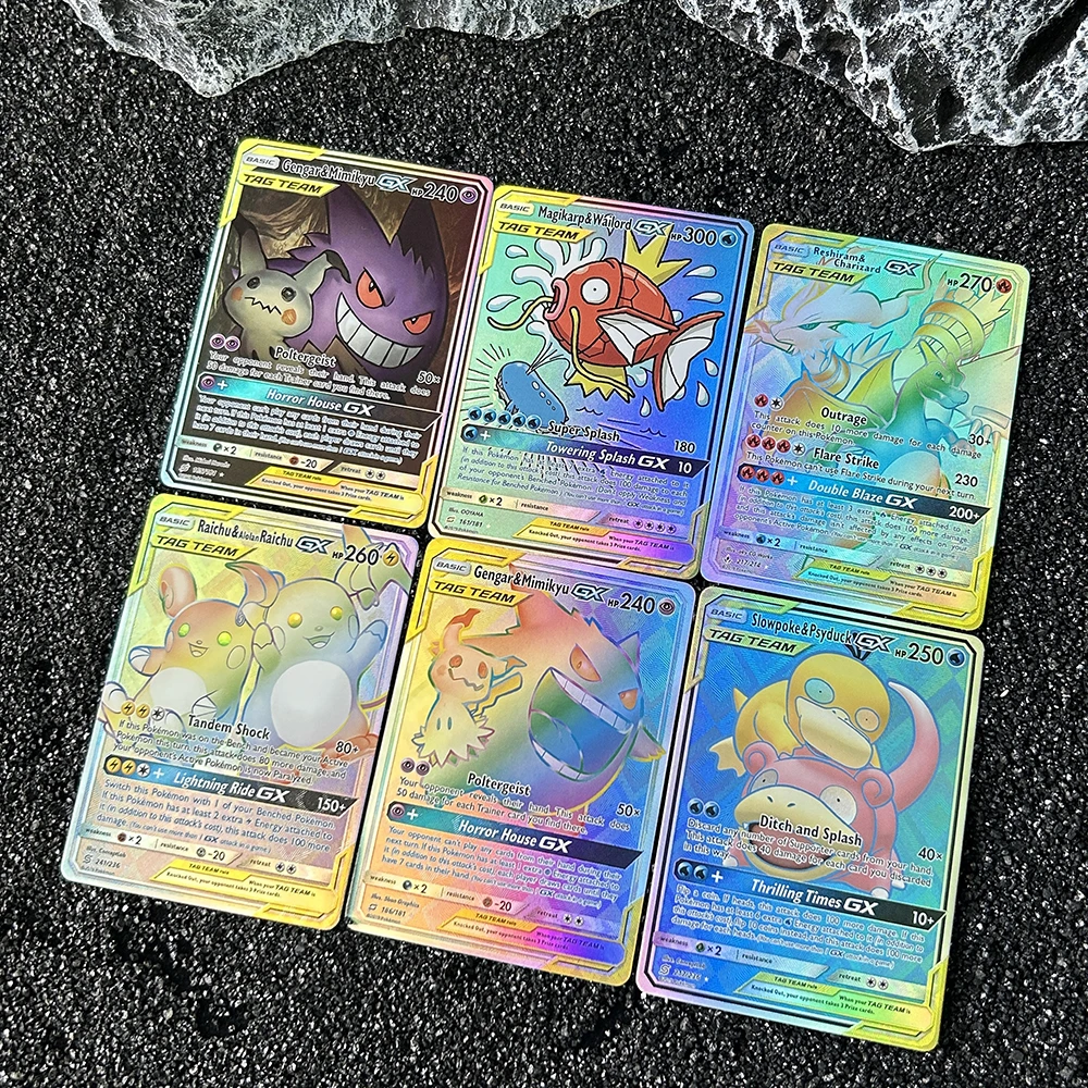 1 قطعة/6 قطعة لتقوم بها بنفسك الوكيل PTCG الإنجليزية Charizard Gengar بطاقات احباط واحدة Magikarp Pichu Psyduck بطاقات جمع الألعاب الكلاسيكية #5